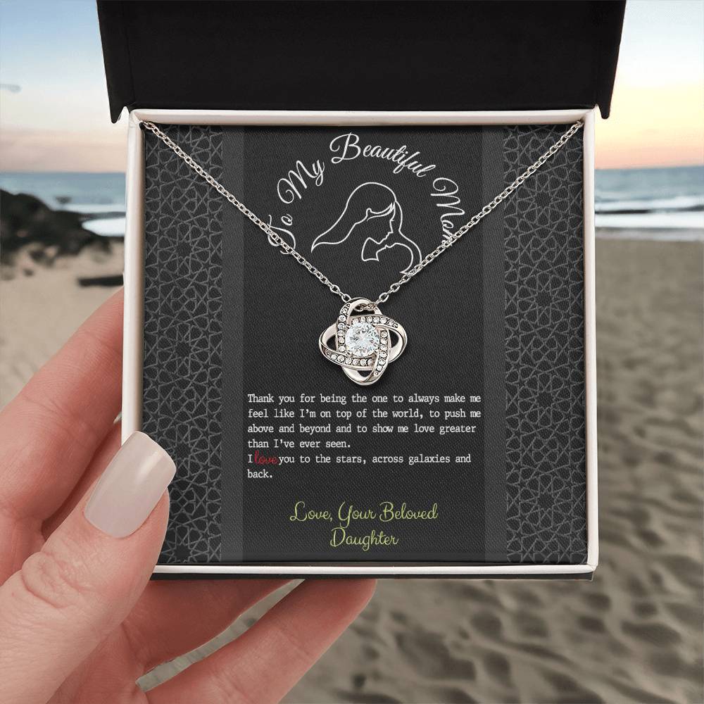 To My Mom Necklace From Daughter, Thank You For Mom Necklace Gift For Women, Mother And Daughter Gift Necklace, Your Beloved Daughter Necklace Gift For New Mom, Beautiful Mom On Mother's Day