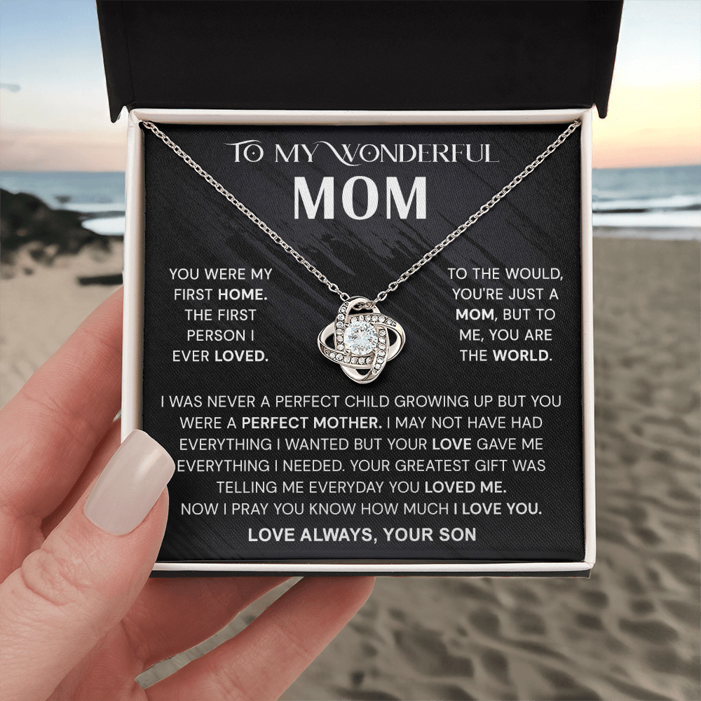 To My Mom Necklace From Son, Mother And Son Necklace Gift For Mom, Jewelry For Women, Wonderful Mom Gift Necklace, Gifts for Women, Birthday Mother's Day Wedding Valentine Christmas Jewelry Gifts
