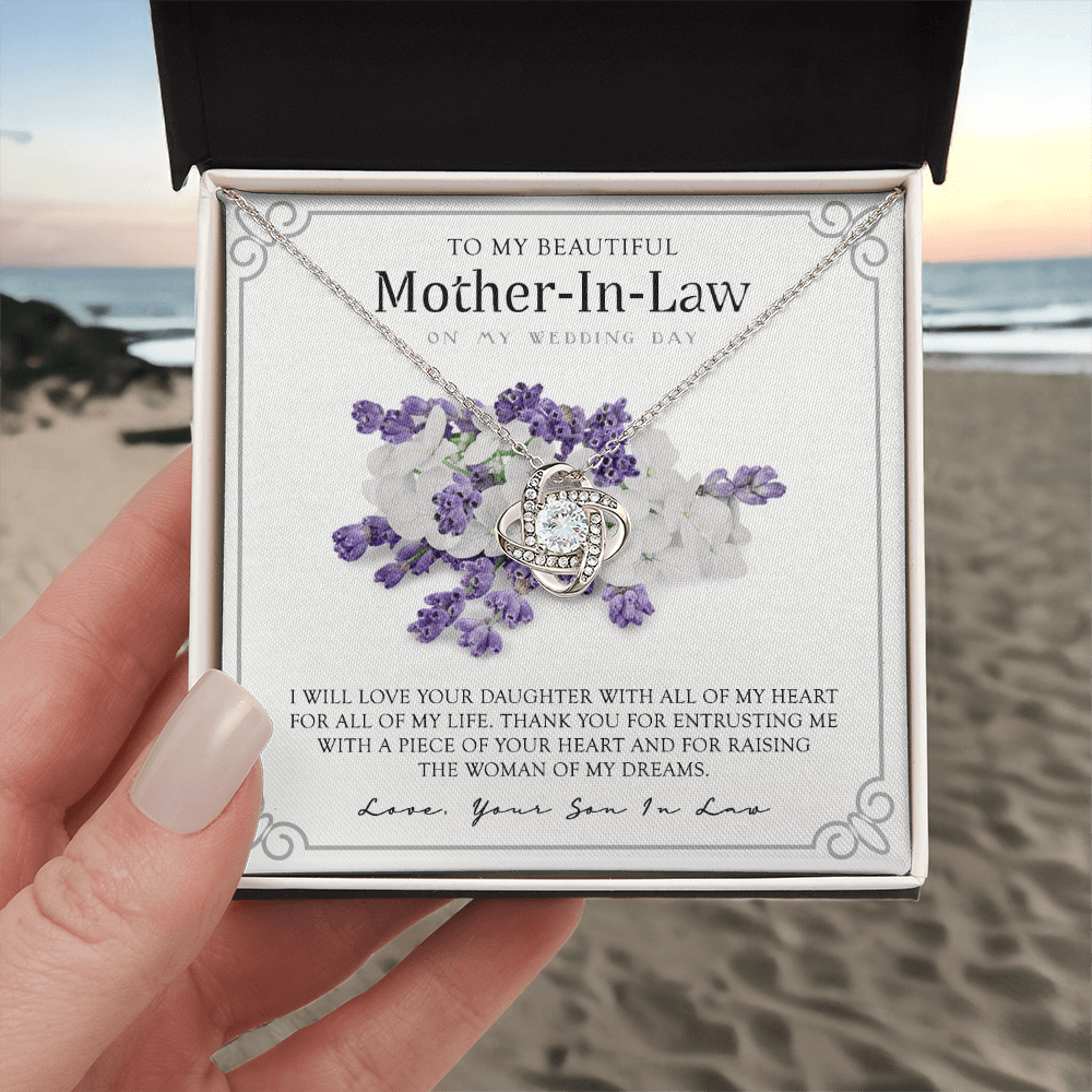 Mother In Law Necklace, My Wedding Day Necklace Gift For Mother In Law, To My Beautiful Mother In Law Necklace From Son In Law, My Heart My Life Necklace Gift For Mother, Mother In Law Gift Necklace