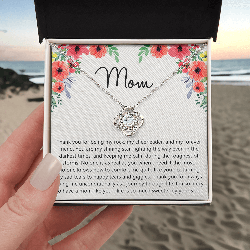 Mom Gift Necklace, Mother's Day Necklace Gift For Mom, To My Mom Love Knot Necklace Gift for Mom, Gift Anniversary Mother And Daughter Thank You Gift Pendant Jewelry Gift For Women Mom From Daughter