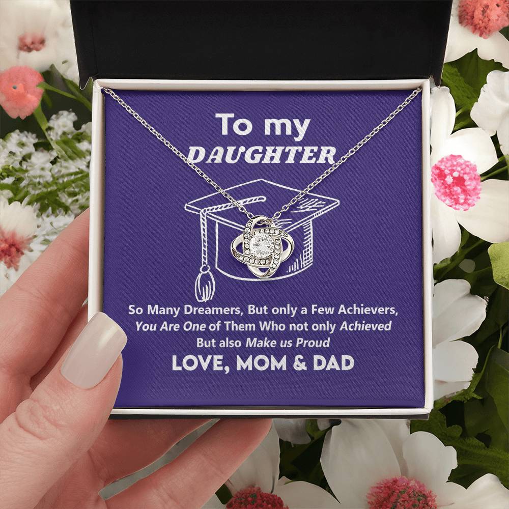 Graduation Gifts Necklace For Daughter, Her - Graduation Gift Necklace From Mom And Dad Jewelry Card For Daughter To My Daughter Necklace From Mom And Dad To Daughter with Message Card and Gift Box