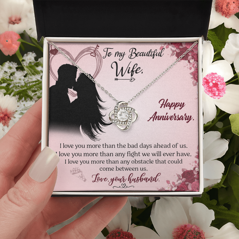To My Beautiful Wife Necklace From Husband Valentines Day Necklace Gift For Wife Soulmate Gift Necklace Personalized Gift Jewelry For Women, Romantic Gift Necklace, Happy Anniversary Necklace