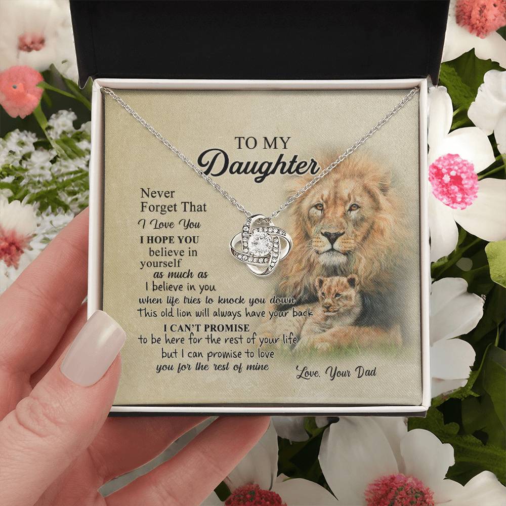 To My Daughter Gift from Dad Old Lion Necklace For Daughter Jewelry for Women