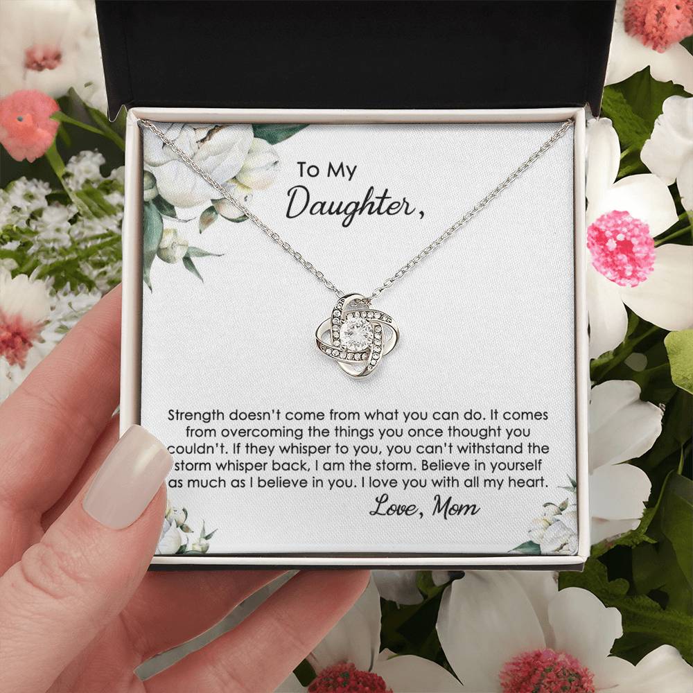To My Daughter Love Knot Necklace From Mom, Mother And Daughter Pendant Gifts Necklace, To Daughter Pendant Gift From Mom, Little Girl Necklace I Love You With All My Heart Jewelry Gift For Girls