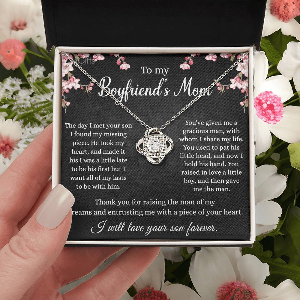 To My Boyfriend's Mom Necklace From Girlfriend, With Message Card And Box Gift For Her, Boyfriends Mom Gift Necklace, Gift for Bf Mom, Mothers Day Necklace For Boyfriends Mom From Girlfriend