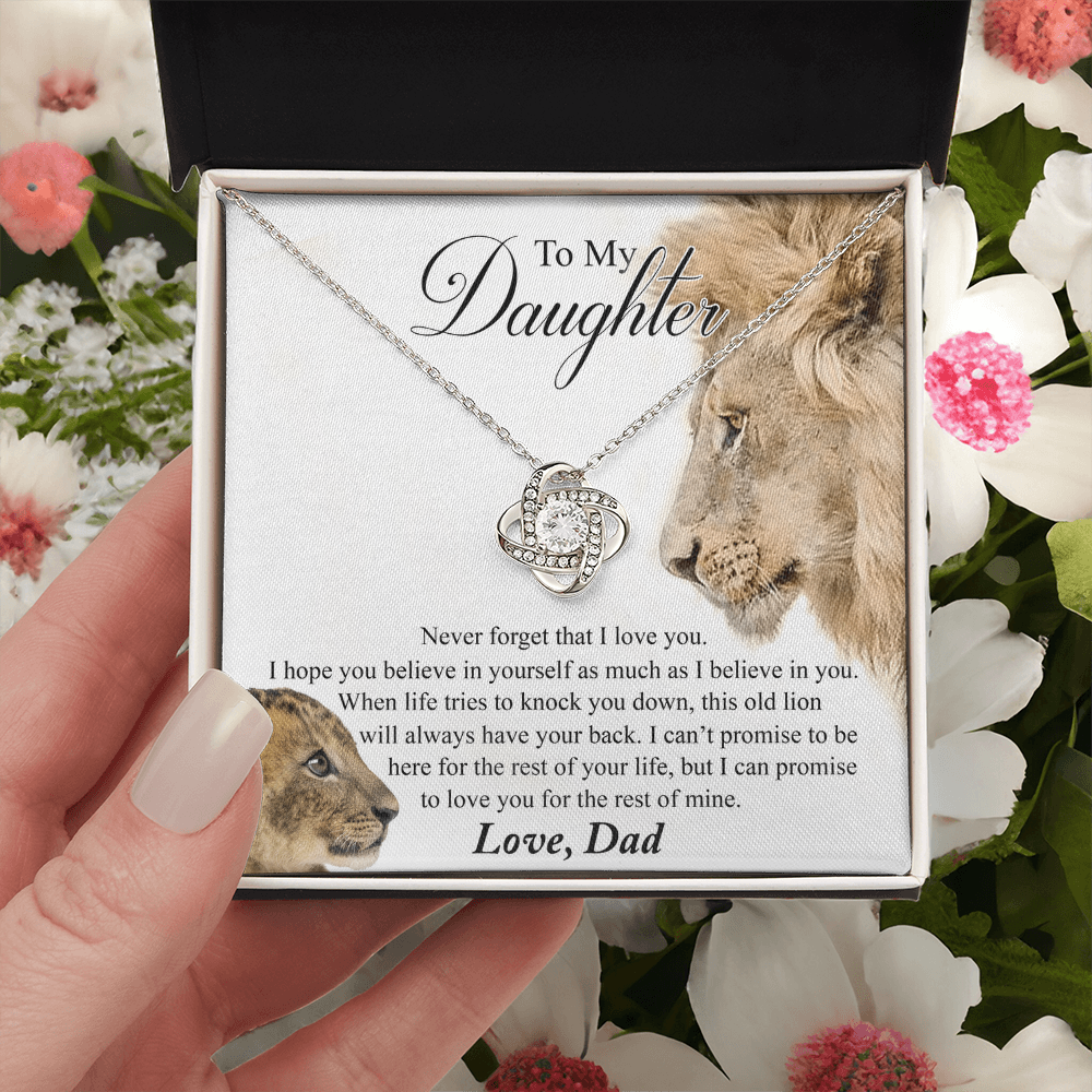 To My Daughter Gift Necklace This Old Lion Will Always Have Your Back Necklace Daughter Necklace From Dad - Daughter gifts from dad Includes Gift Box Jewelry Gift For Girls, Little Girl Necklace