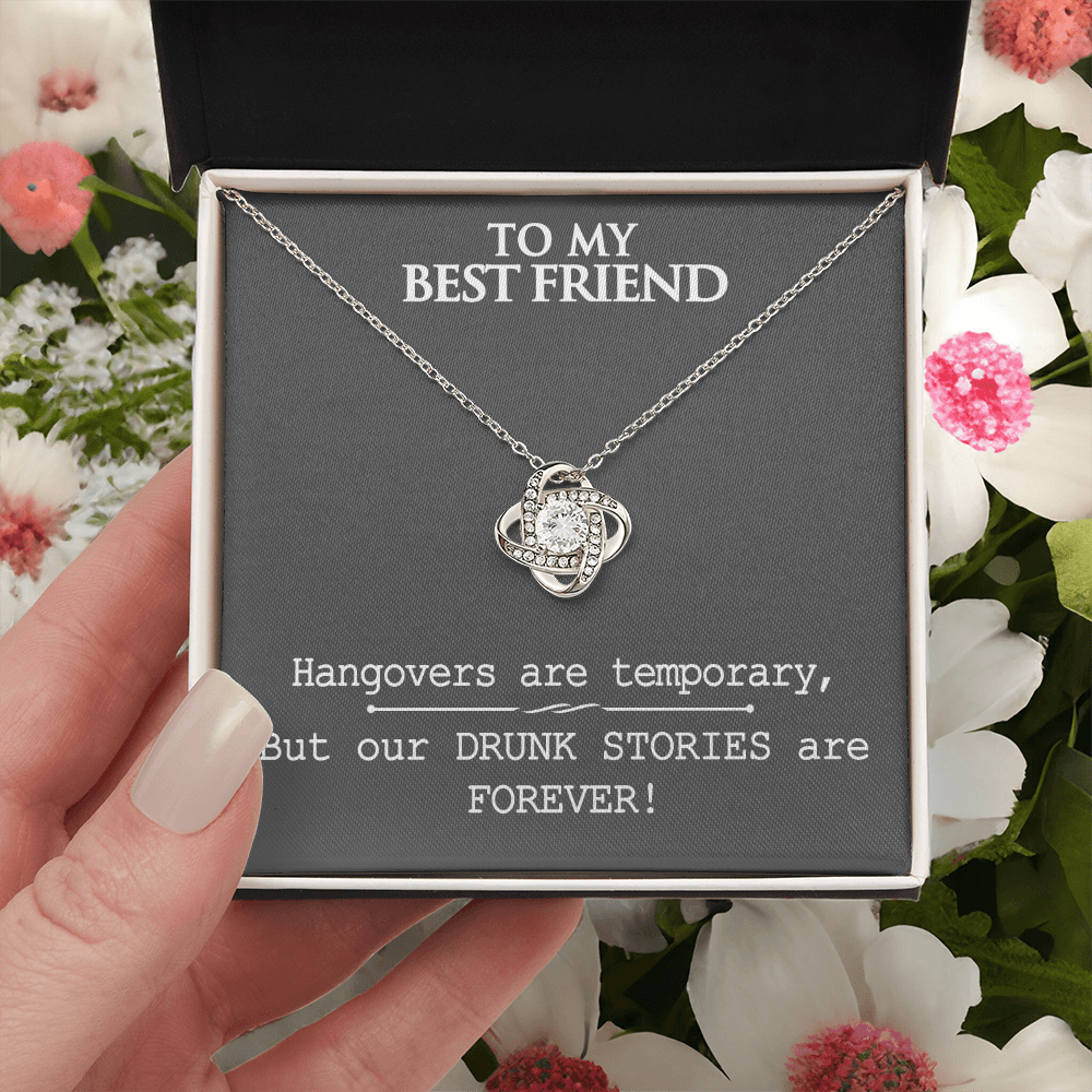 Gifts Necklace For Best Friend, To My Best Friend Love Knot Necklace From Friend, Best Friend Birthday Gift Necklace, Long Distance Best Friend Necklace, Best Friend Anniversary Jewelry Gift