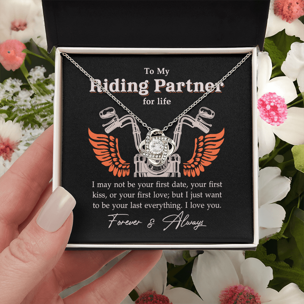 To My Riding Partner Necklace From Husband, Boyfriend Gift For Riding Partner Necklace Biker Woman Birthday Gift Anniversar Necklace for Her Romantic Girlfriend Gift Necklace Includes Message