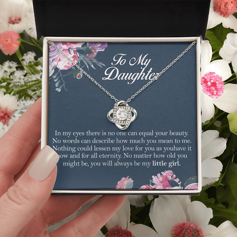 To My Daughter Love Knot Necklace From Mom, Mother And Daughter Pendant Gifts Necklace, To Daughter Pendant Gift From Mom, Little Girl Necklace Gift From Mother, Daughter Mom Jewelry Gift For Girls
