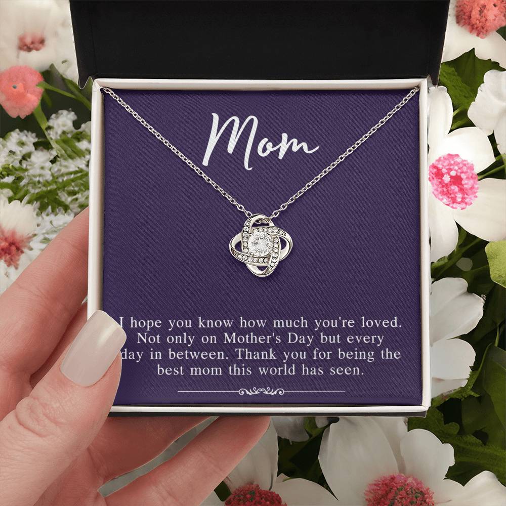 Mothers Day Necklace From Daughter, To My Mom Necklace From Daughter Gifts To Give To Your Mom Beautiful Box, Gift Box Mothers Day, Mom Love Knot Necklace From Daughter, Jewelry Gift For Women Love Knot Necklace 6323