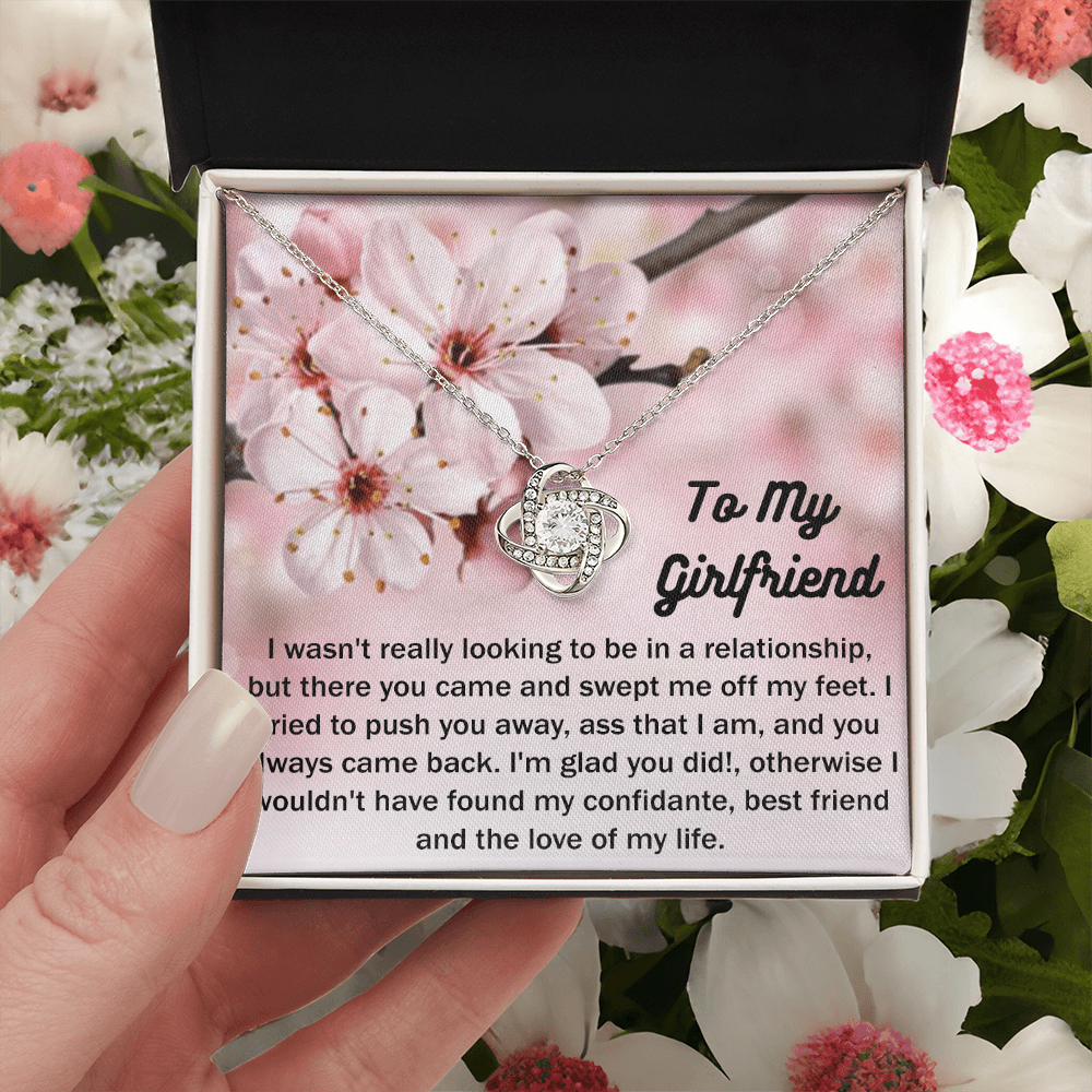 To My Girlfriend Gift Necklace Gift For Girlfriend Christmas Gift for Girlfriend From Boyfriend, Husband, Girlfriend Gift Necklace - Jewelry Gift For Girls, Love Knot Pendant Gift For Girlfriend