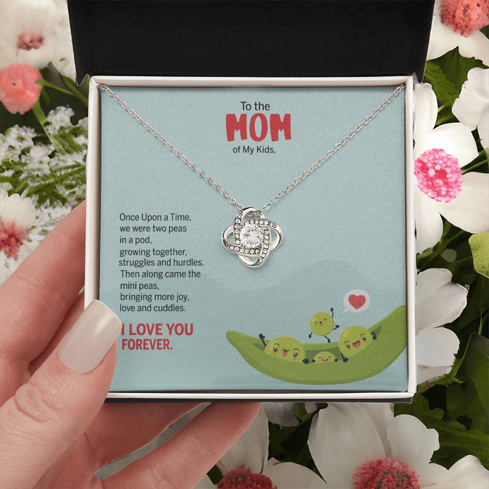 To My Mom Peas Pod Necklace From Kids, Gift For Mom On Mother's Day Jewelry Mom Love Knot Necklace 6323