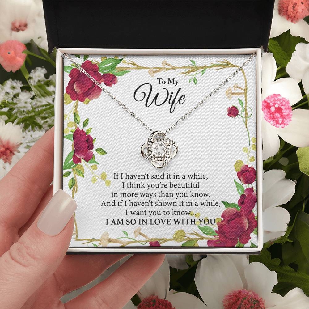 Wife Gift Necklace From Husband, To My Wife Necklace, Wife Love Knot Necklace From Husband, Jewelry Gift For Women Badass Wife Gift Necklace Soulmate Necklace Gift From Men You're Beautiful Necklace