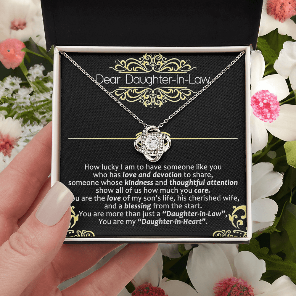 Daughter in Law Gifts Necklace - To My Daughter In Law Necklace From Mother In Law On Wedding Day Gifts For Daughter in Law Necklace Pendant Jewelry with Message Card and Gift Box For Daughter