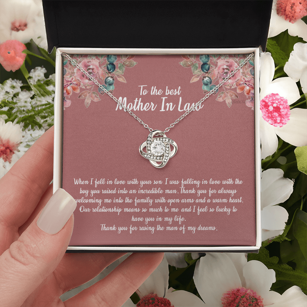 To My Mother In Law Necklace From Daughter In Law, Happy Mothers Day Necklace, To The Best Mother In Law Love Knot Necklace From Daughter In law Jewelry Gift Mothers Day, Necklace Gift For Mom