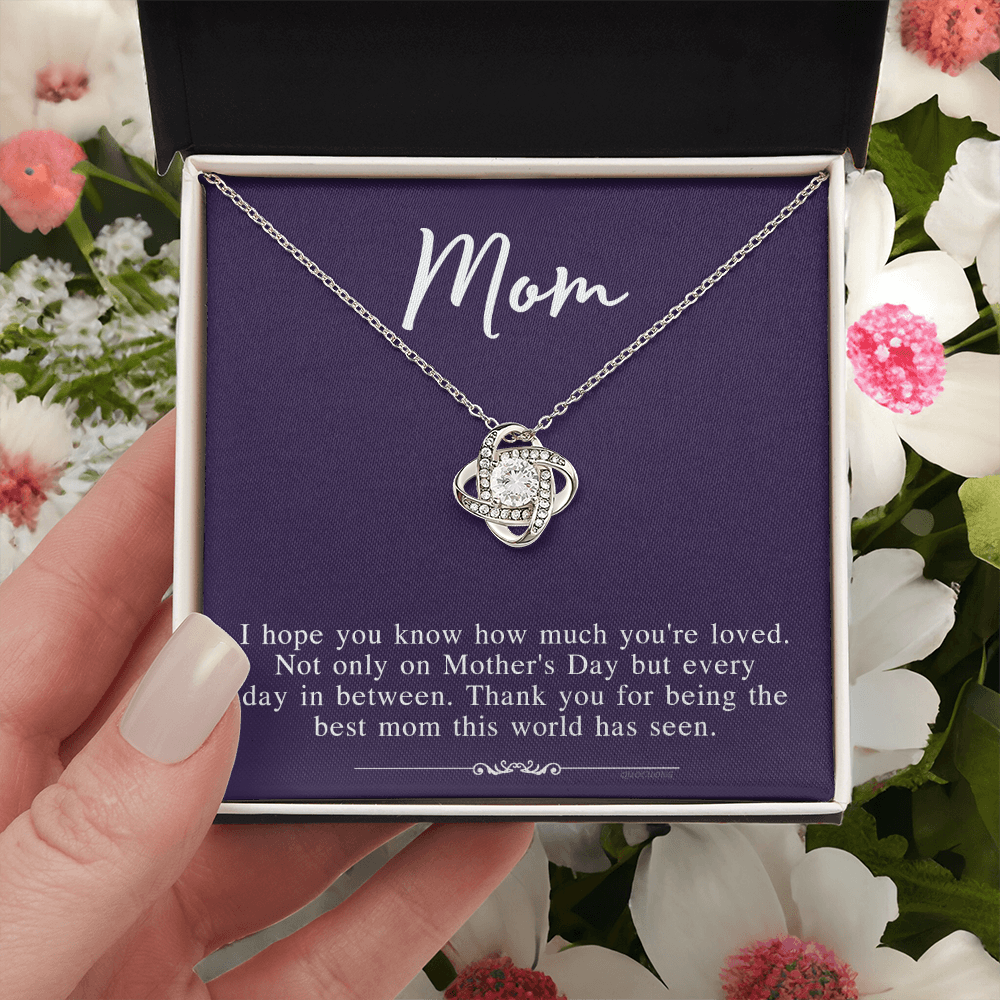 Mothers Day Necklace From Daughter, To My Mom Necklace From Daughter Gifts To Give To Your Mom Beautiful Box, Gift Box Mothers Day, Mom Love Knot Necklace From Daughter, Jewelry Gift For Women