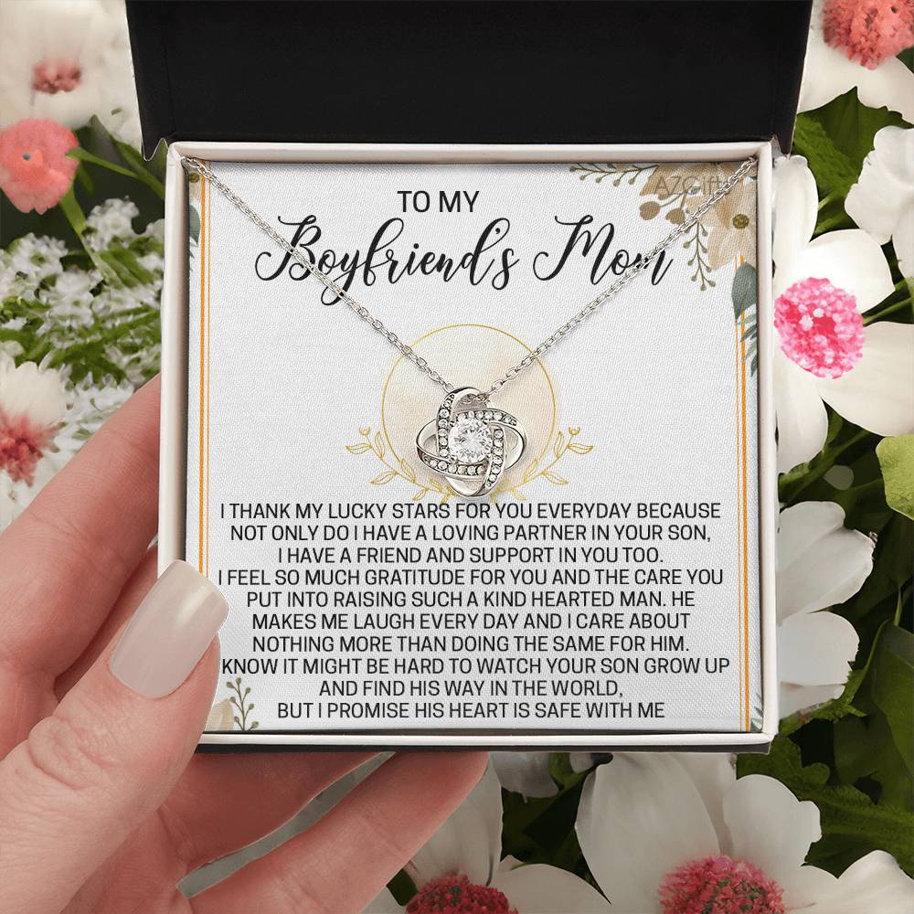 To My Boyfriend's Mom Necklace From Girlfriend,  Love Knot Pendant Gift For Boyfriend's Mom, Jewelry Gift Women, Boyfriend's Mom Gift Necklace On Mothers Day Birthday Presents for Mom Necklace