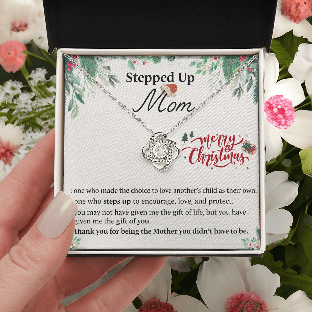 Inspirational StepMom Gifts Necklace Stepped Up Mom Necklace Gift On Christmas Birthday Bonus Mom Gift Necklace To My Stepped Up Mom Necklace From Daughter Son Merry Christmas Necklace Gift For Mom