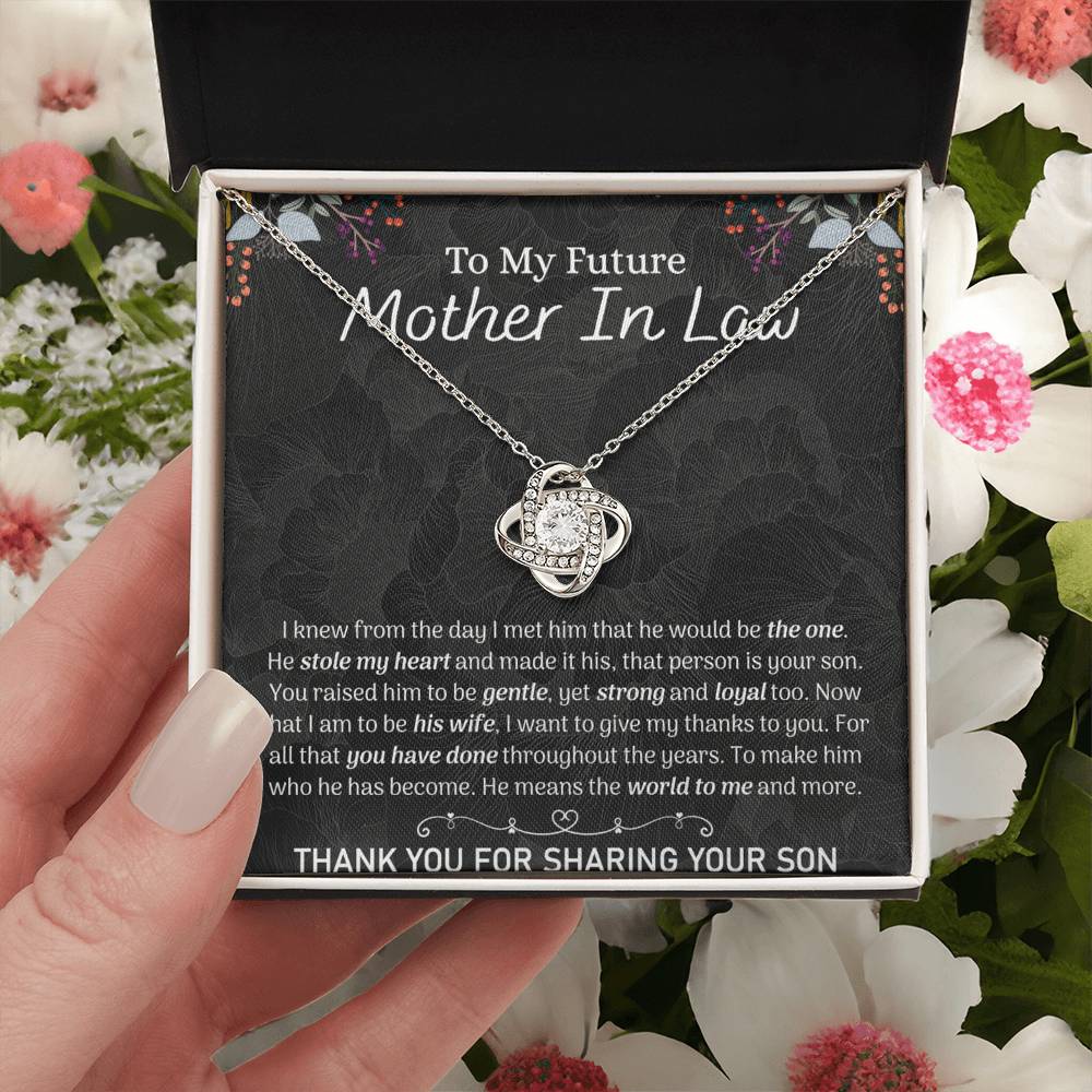 1To My Future Mother In Law Necklace, To My Mother In Law Love Knot Necklace From Son, Future Mother In Law Gift Necklace, Future Mother In Law Pendant Gift, Jewelry Gift For Women, Mother In Law Love Knot Necklace 6323
