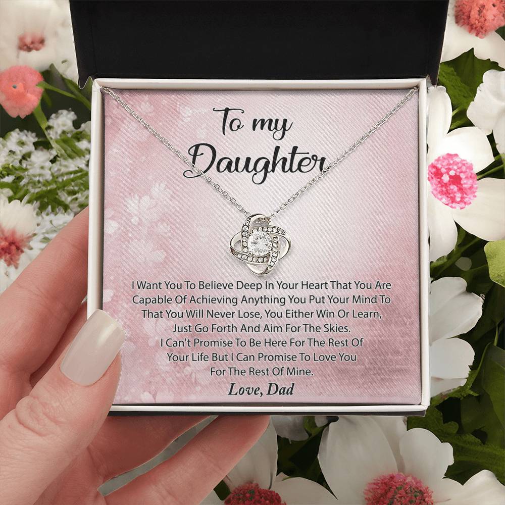 To My Daughter Necklace Gift From Dad, Deep In Your Heart Necklace For Daughter Present Gift On Graduation Birthday Christmas Father And Daughter Jewelry Gift for Girls, Her, Step Daughter Necklace