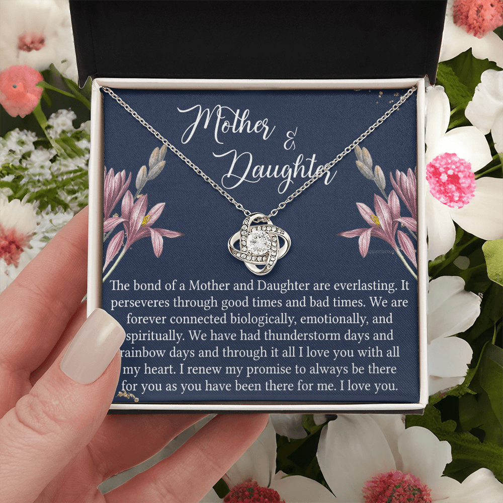 Mother And Daughter Gift Necklace - To My Mother Love Knot Necklace Gift From Daughter, Bond Of A Mother And Daughter Gift Necklace For Mom, Jewelry Gift For Women, Mother, Birthday Gift For Mom
