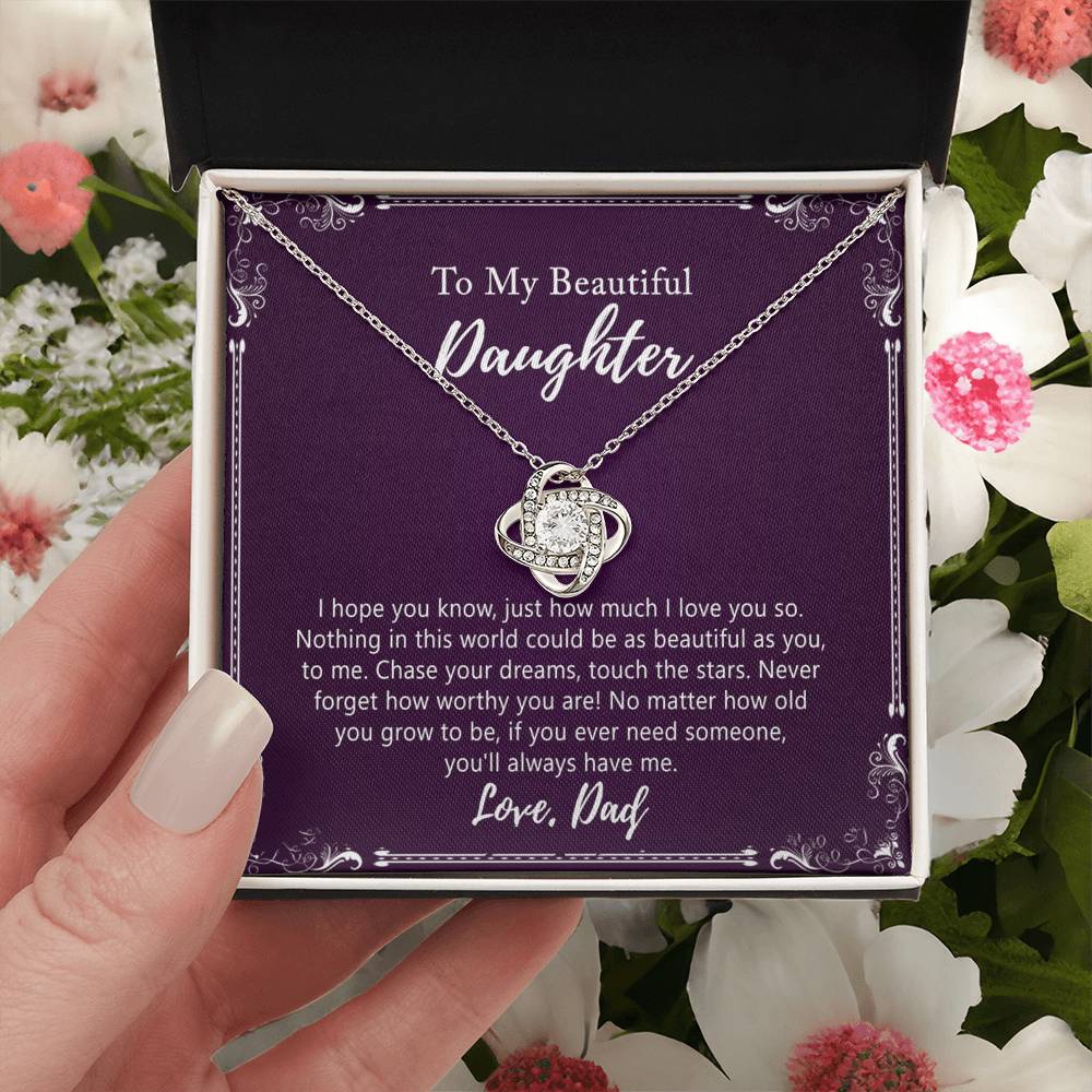 Daughter Gift Necklace, Birthday Gift for Daughter Jewelry Gift for Her Girls - To My Daughter Necklace from Dad Father and Daughter Gift On Birthday Christmas Graduation Gift For Daughter