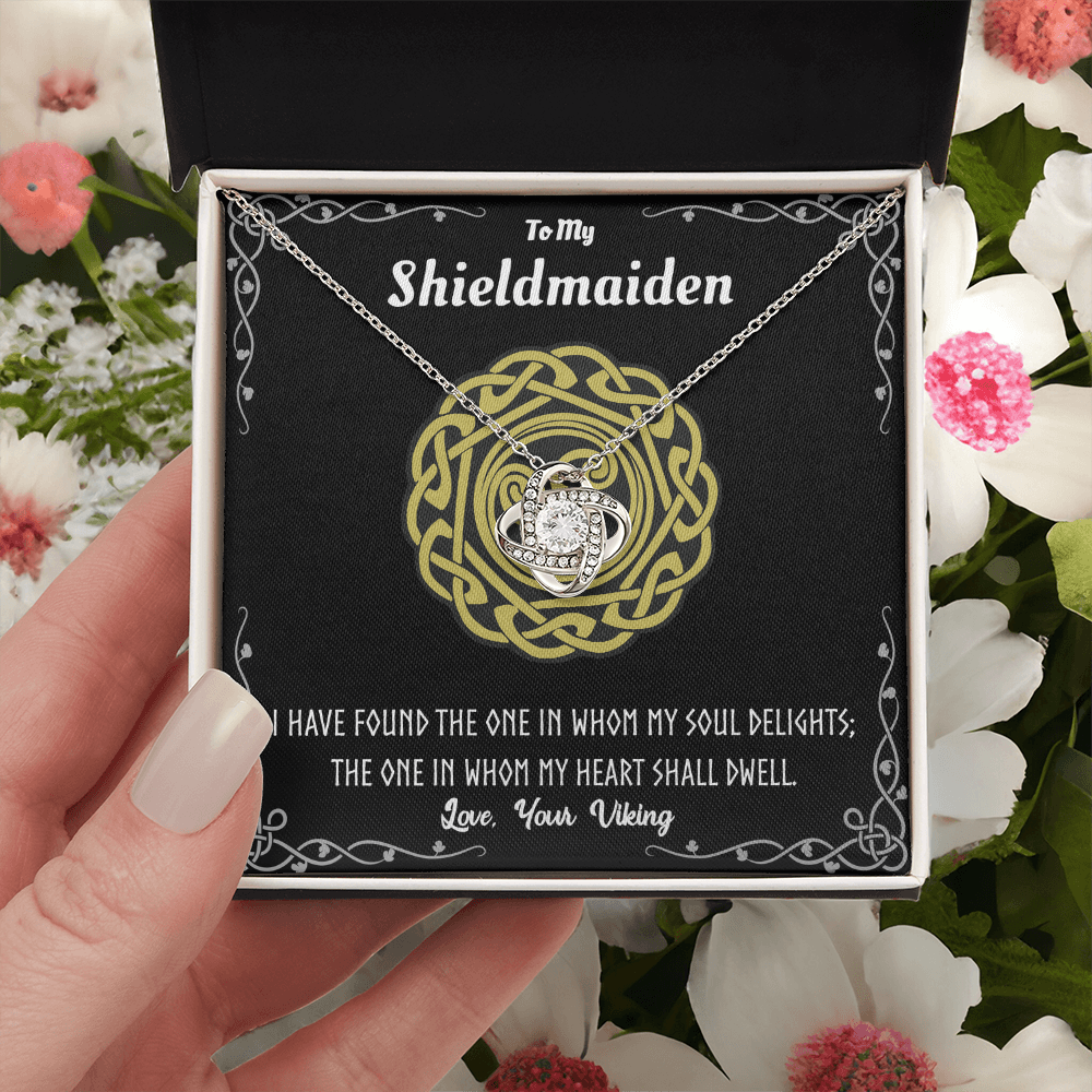 Shieldmaiden Necklace From Your Viking, Love Knot Pendant Gift From Wife, Fiancee, The Love Knot Necklace To My Shieldmaiden Gift - Love, Your Viking, Wife Gift, Anniversary For Girlfriend