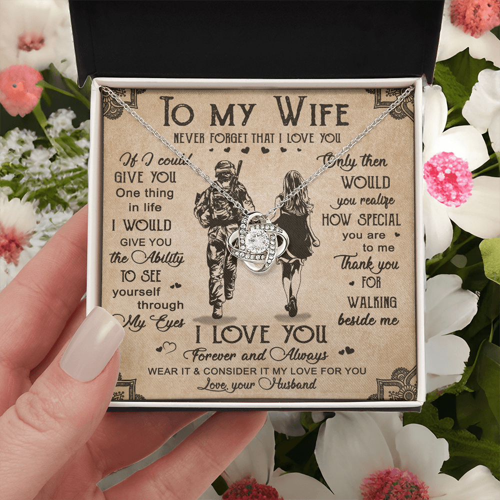 Soldier Necklace Husband To Wife - Forever And Always Necklace Gift For Wife, Jewelry Gift For Women, To My Wife Necklace Gift From Husband On Anniversary, Army Gift Necklace, Military Gift For Wife