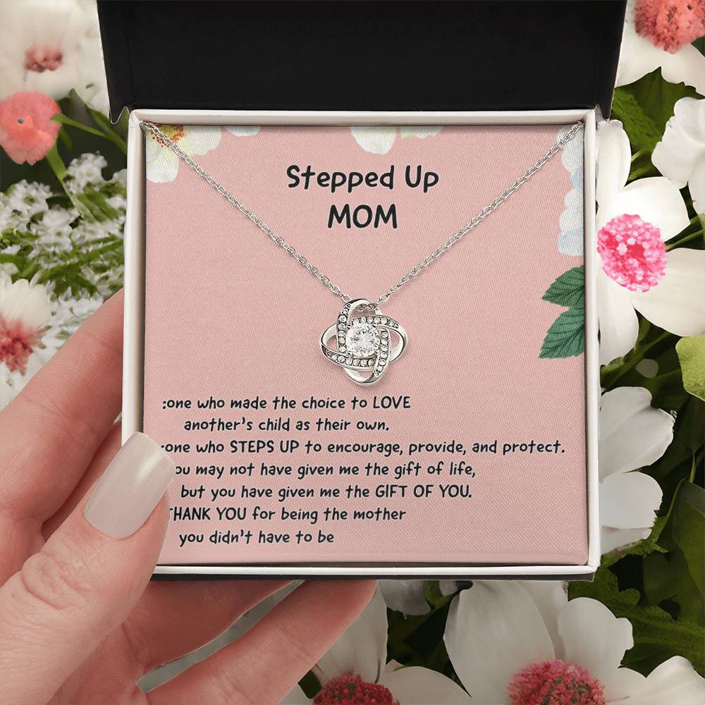 Stepped Mom Necklace, To My Steooed Up Mom Necklace Gift From Daugter, Stepped Up Mom Gift Necklace, Step Up Mommy Necklace To Daughter, Jewelry Gift For Mom On Birthday, Mother's Day Necklace Gift
