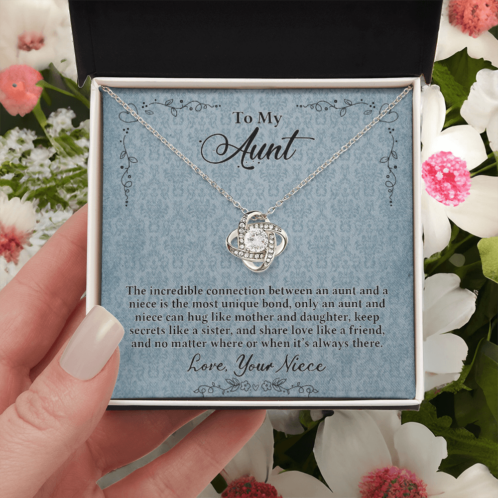 Aunt Gift Necklace, Aunt Wedding Gift from Bride, Wedding Gift from Niece, To My Aunt Love Knot Necklace From Niece Birthday Gift Graduation Gift Necklace, New Aunt Gift Necklace, Jewelry For Women