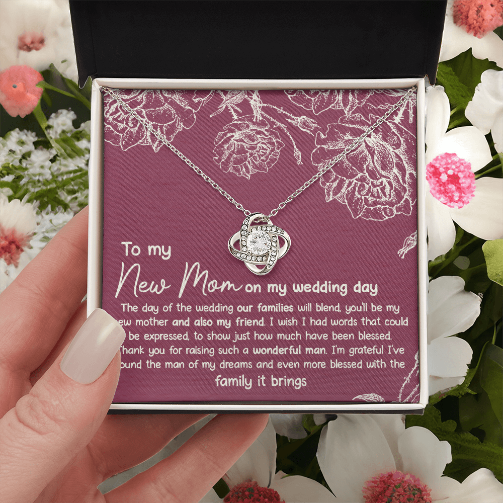 New Mom Necklace, To My New Mom Love Knot Necklace Gift From Daughter, New Mom On My Wedding Day Necklace Gift For Mom, New Mom Gift Necklace, Second Mom Gift Necklace Jewelry Gift For Women, Mother