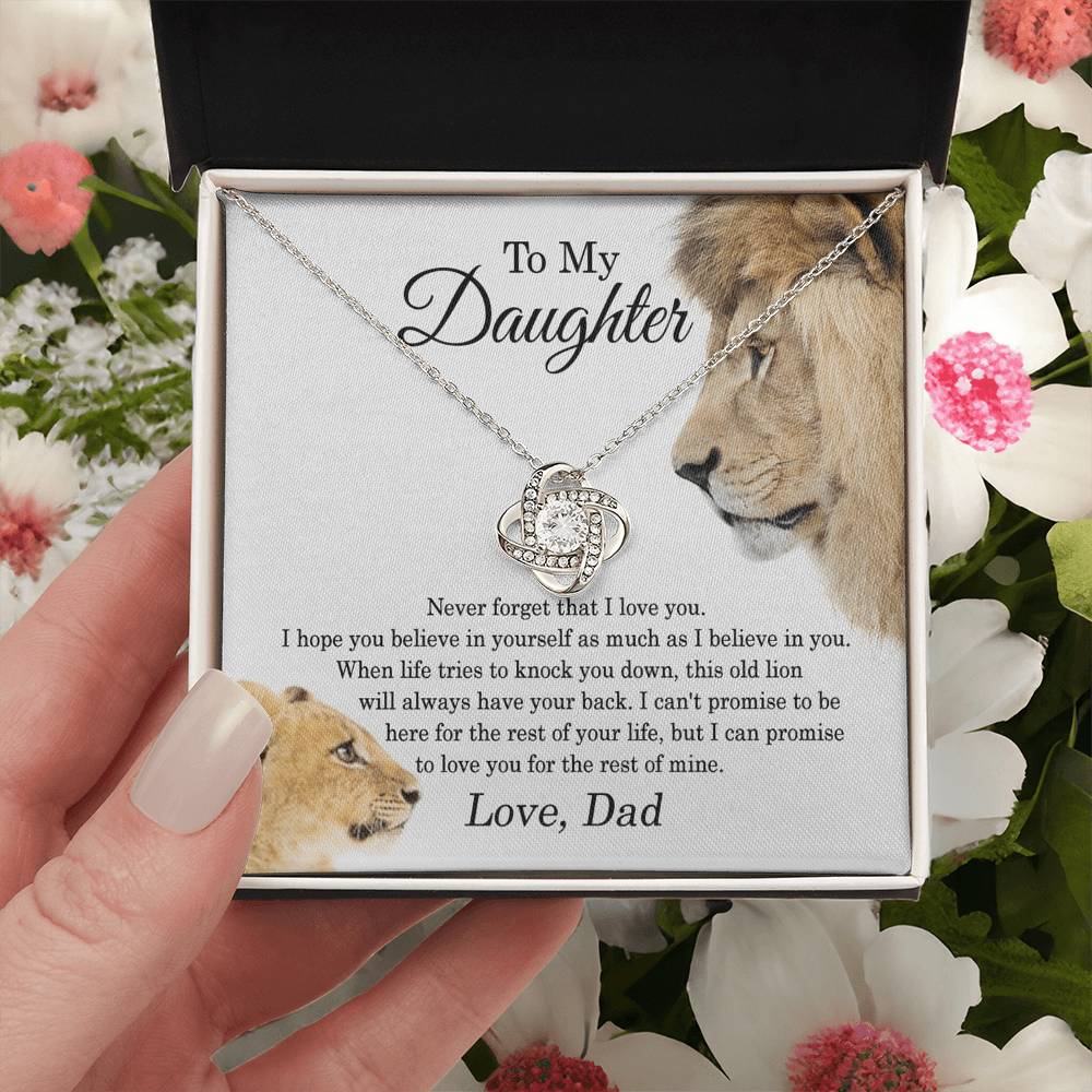 Father To Daughter Lion Gifts Necklace From Dad, To My Daughter Necklace From Daddy On Graduation, Birthday, Valentines, Christmas For Badass Beautiful Girls Jewelry Gift For Girls, Little Girl