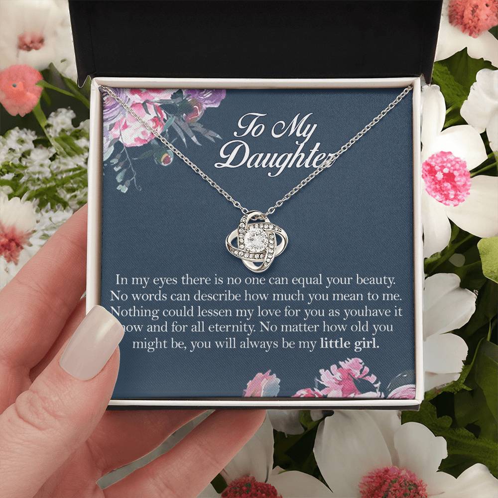 To My Daughter Love Knot Necklace From Mom, Mother And Daughter Pendant Gifts Necklace, To Daughter Pendant Gift From Mom, Little Girl Necklace Gift From Mother, Daughter Mom Jewelry Gift For Girls