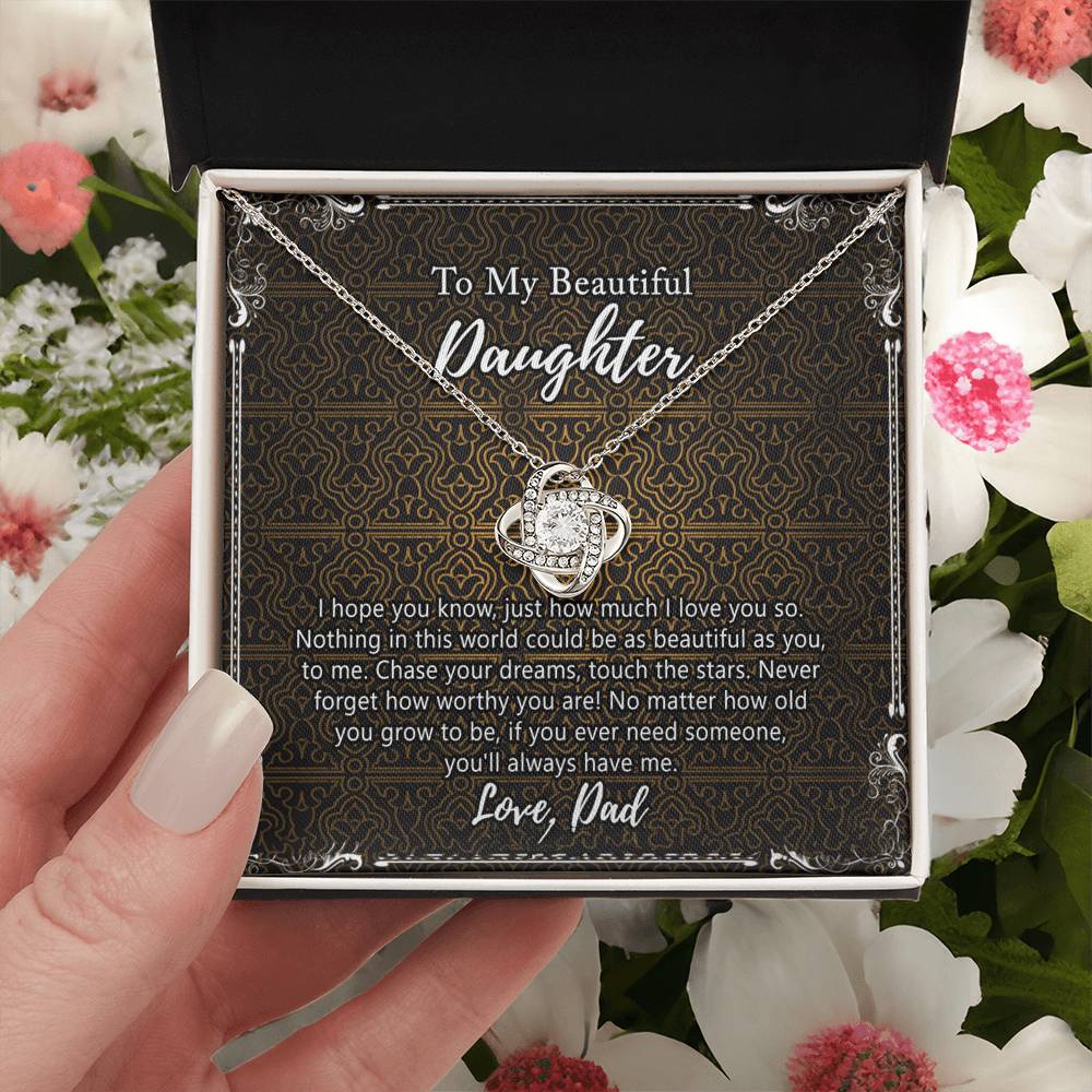 Daughter Gift Necklace, Father To My Beautiful Daughter Necklace From Dad, Jewelry Necklace Meaningful Pendant Personalized Necklace Gifts To Daughter, Father And Daughter Jewelry Gifts