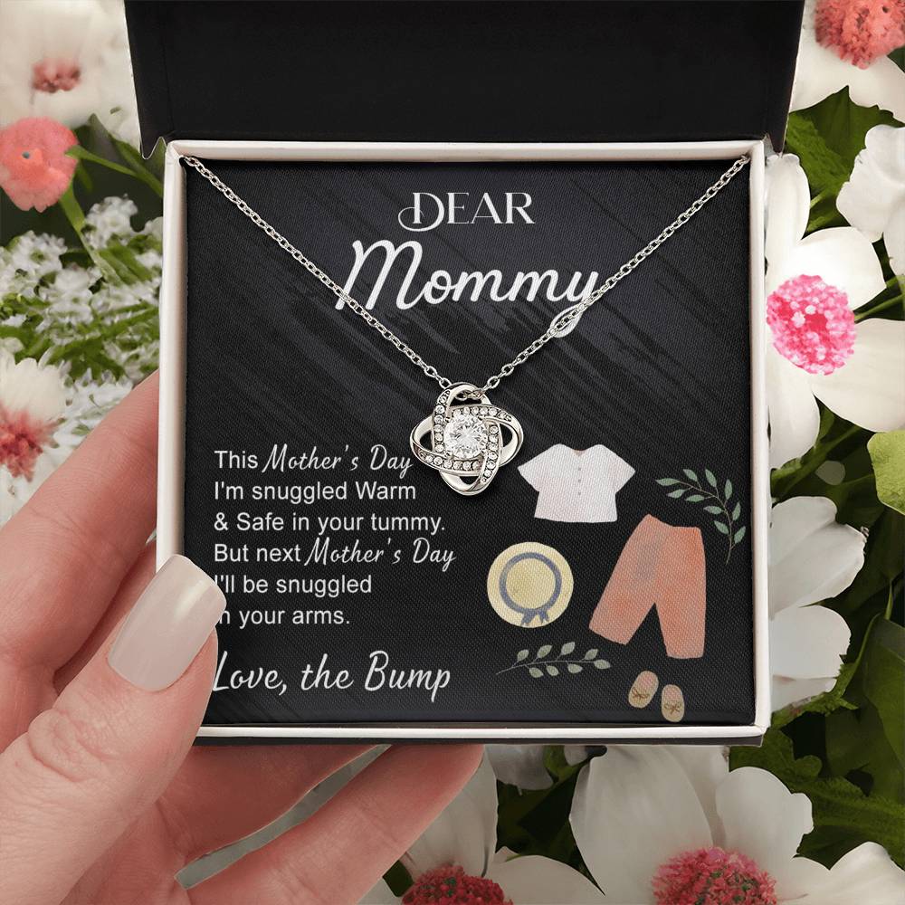 Dea Mommy Necklace, Mothers Day Gifts for Pregnant Wife, Happy Mothers Day Love Knot Necklace, Gift Necklace for Moms to Be, Mother To Be Mothers Day Pendant Gift, To My Mommy Necklace from Bump Love Knot Necklace 6323