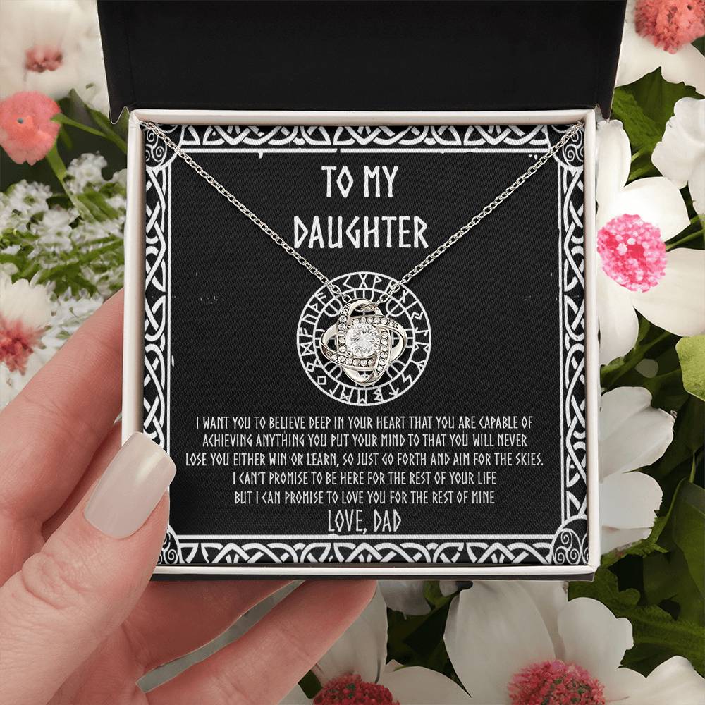 To my Daughter, Gift for Daughter from Dad, Viking Daughter Love Knot Necklace