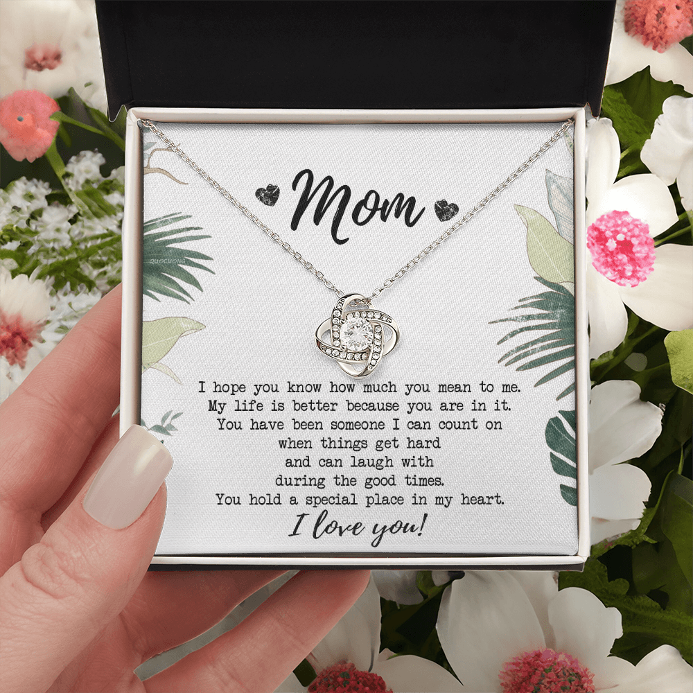 Mothers Day Necklace Gift, Gift Necklace for Mom, To My Mom Love Knot Necklace From Daughter, Mother And Daughter Gift Necklace, Jewelry Gift For Women, Mother Gift Necklace I Love You