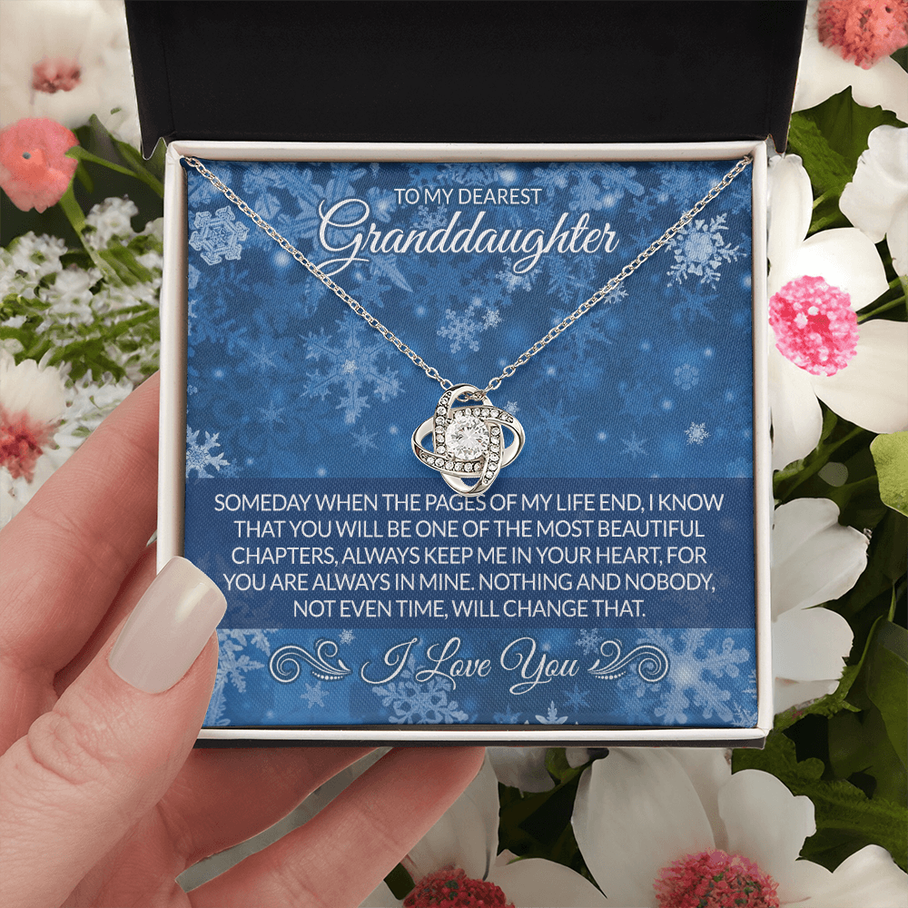 Granddaughter Love Knot Necklace - To My Dearest Granddaughter Necklace From Grandma Grandmother, I Love You Necklace Christmas For Granddaughter, Gift Necklace For Granddaughter Christmas Necklace