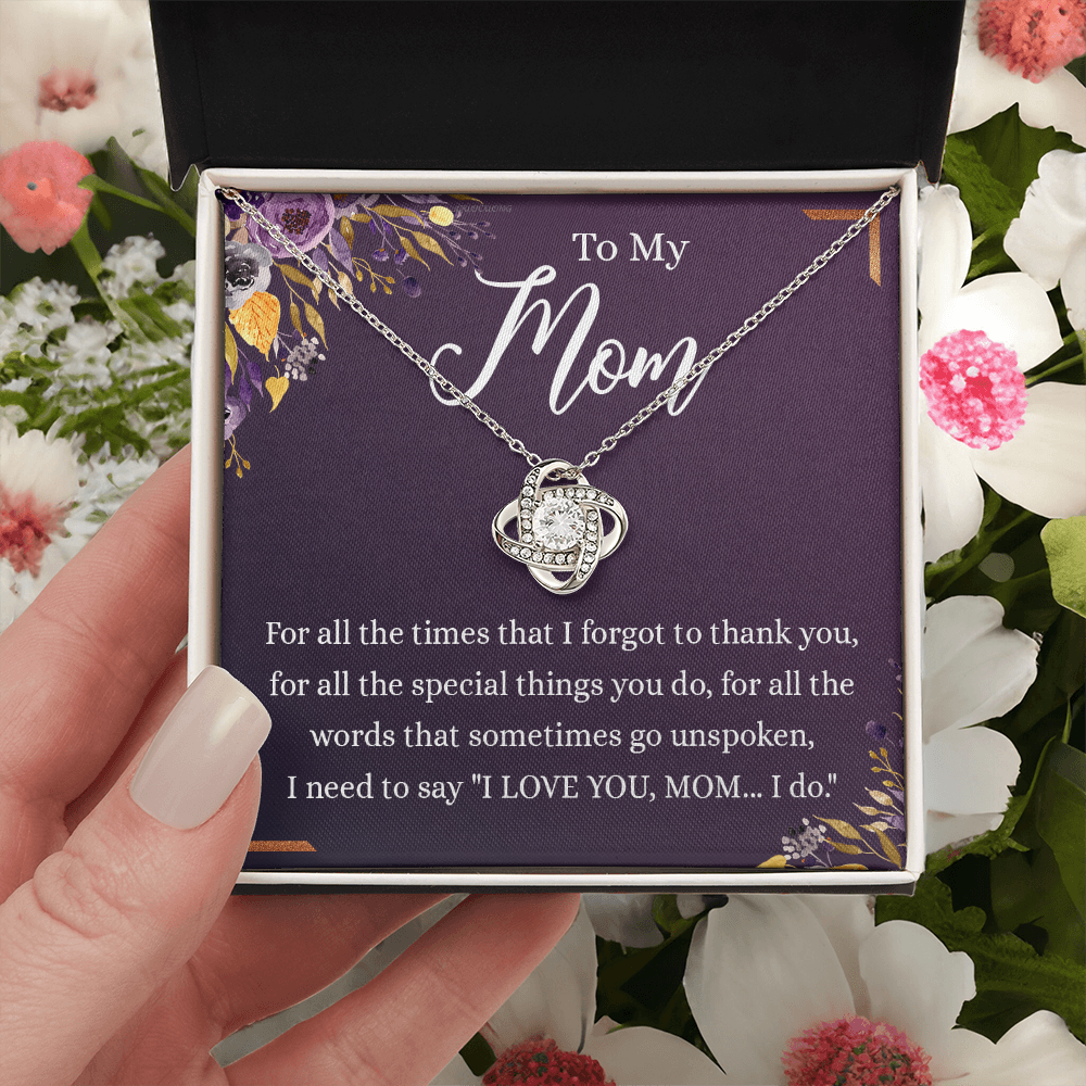 Mother Gift Necklace, To My Mom Love Knot Necklace From Daughter, Mother's Day Necklace Gift, Retriment Anniversary Necklace Gift For Mom, Bonus Mom Present for Mom Necklace Jewelry Gift for Women