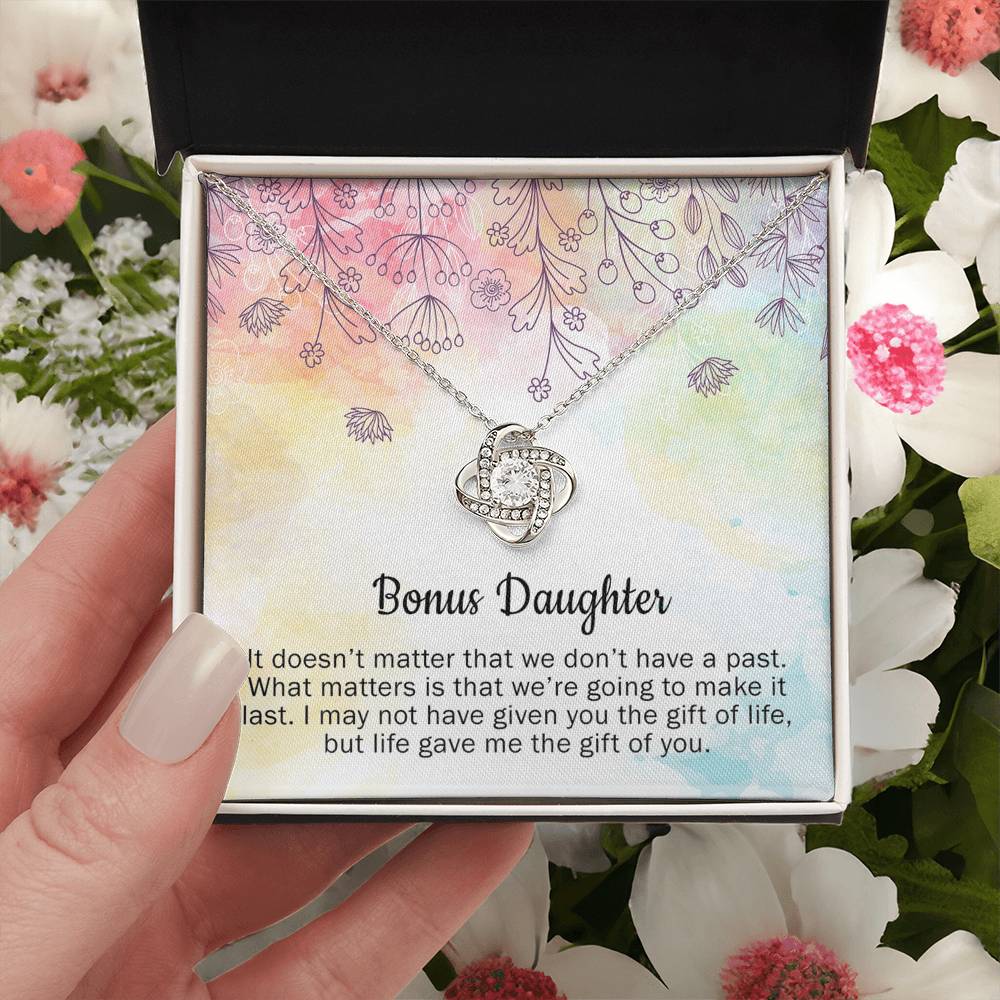 Personalized Gift Necklace - To My Bonus Daughter Gift From Mom, Step Daughter Necklace, Stepdaughter Gift From Stepmom, Step Daughter Wedding Gift, Bonus Daughter Necklace Jewelry Gift For Girls