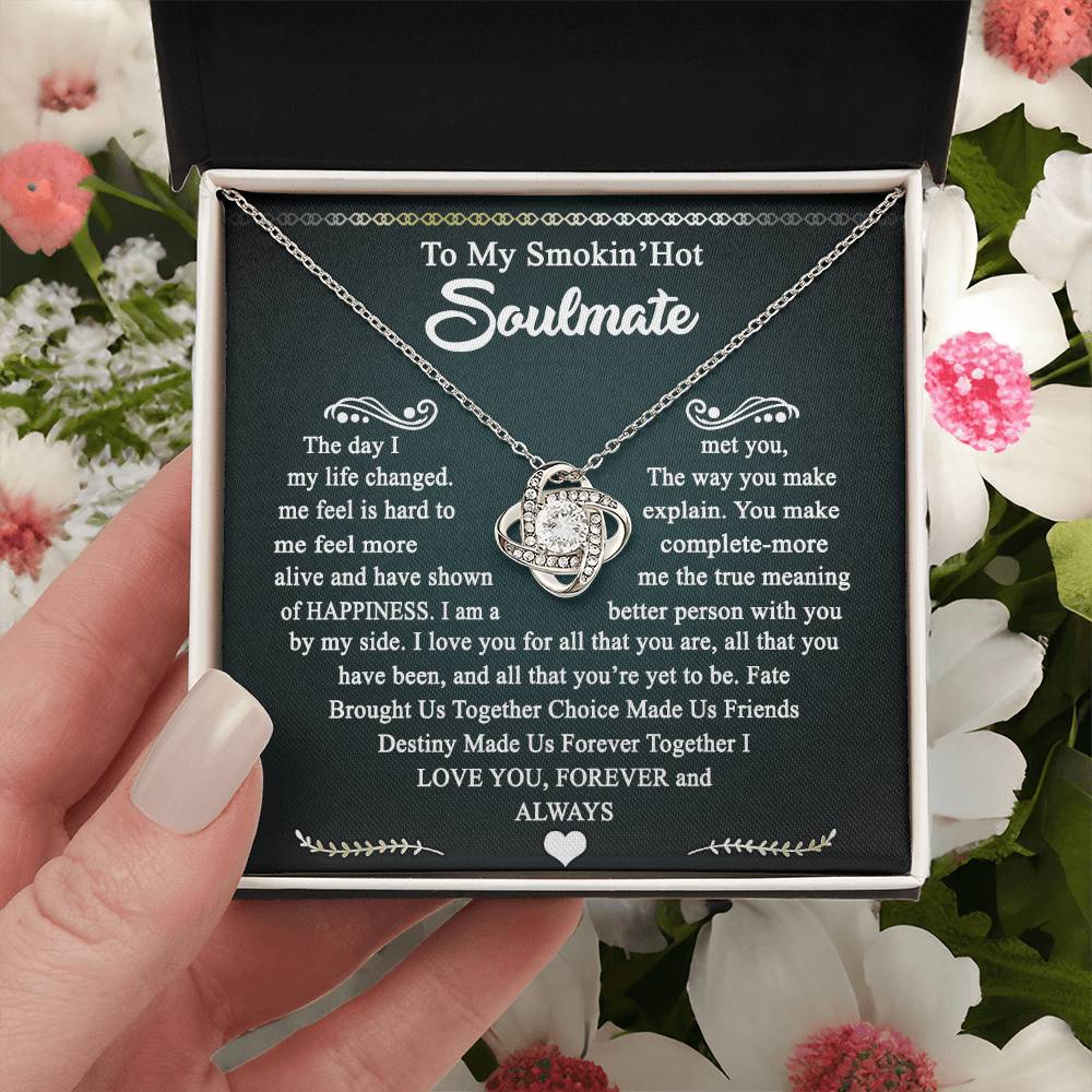 To My Smokin Hot Soulmate Necklace Gift From Husband, Luxury Jewelry For Wife, Girlfriend, Couples Gifts Neckalce, Soulmate Necklace Gift On Christmas Wedding For Her, Jewelry Gift For Women