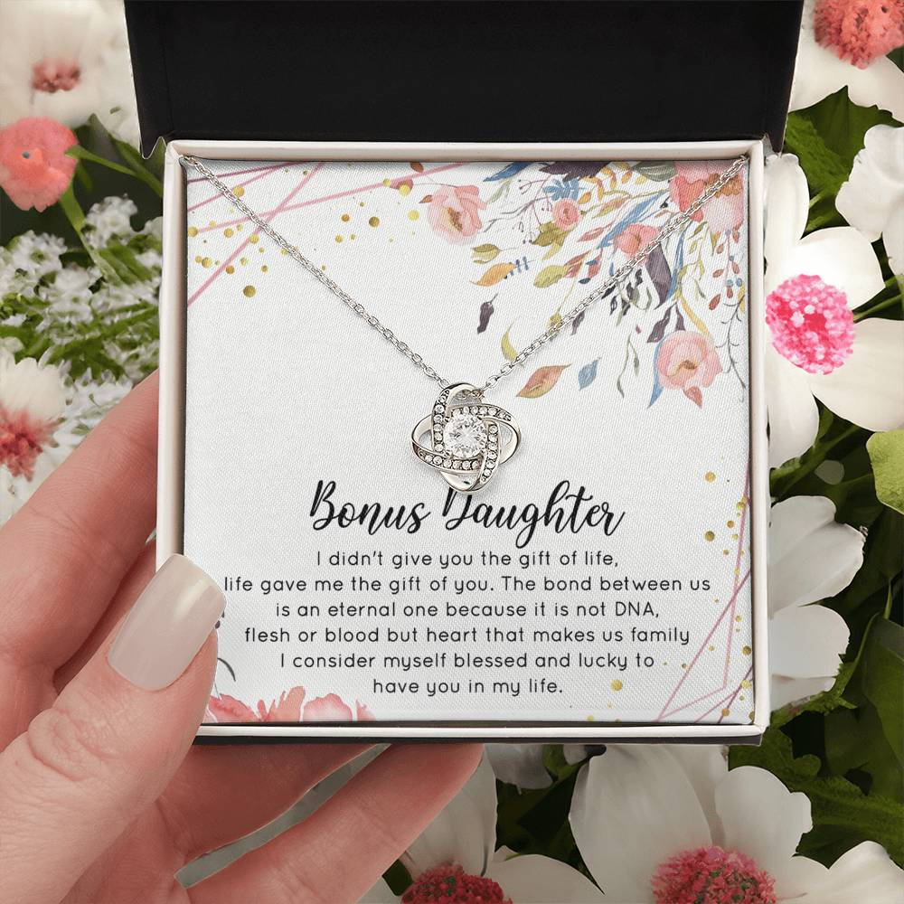 To My Bonus Daughter Necklace From Bonus Mom Jewelry Bonus Daughter Gift From Bonus Mom,Birthday Gift, I Love You Necklace Daughter Gifts Pendant Includes Gift Box Jewelry Gift For Girls