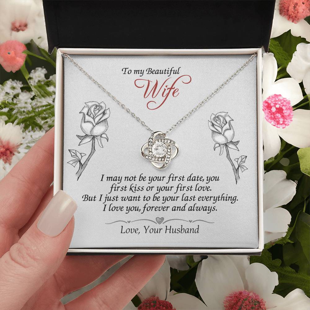To My Beautiful Wife Pendant Last Everything Love Knot Necklace from Husband