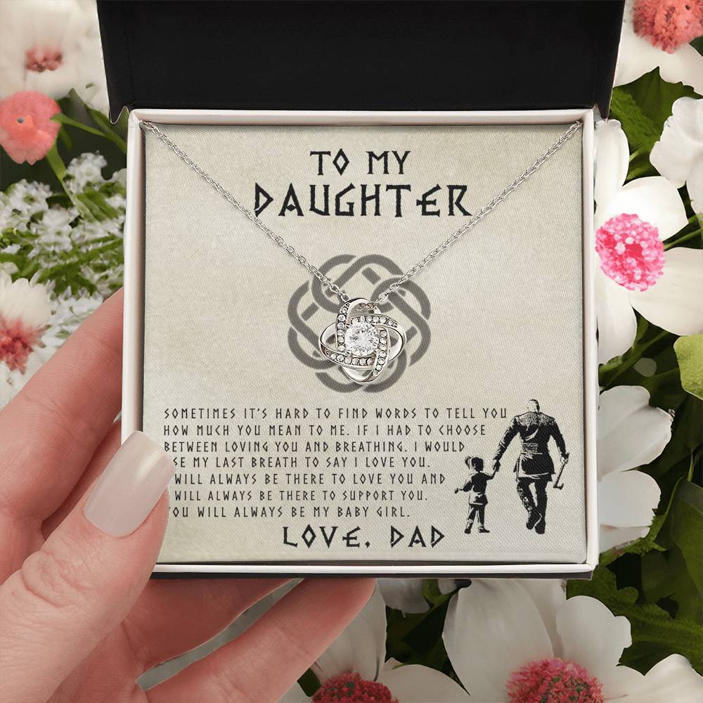 Viking Daughter Necklace From Dad To My Shieldmaiden Daughter Always Remember You Are Braver Than You Believe Necklace Message Card and Gift Box styles On Birthday, Christmas Graduation Gift