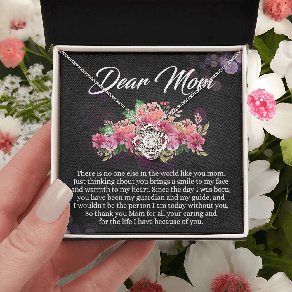 Dear Mom Gift Necklace, To My Mom Love Knot Necklace From Daughter, So Thank You Mom Necklace Gift For Mom Mother's Day Necklace Gift For Mom Birthday Gift For Mom Anniversary Jewlry Gift For Women Love Knot Necklace 6323