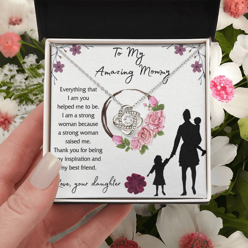 Mom And Daughter Necklace, To My Amazing Mom Necklace From Daughter, Necklace Gift For Mom On Birthday Gift Anniversary Mother's Day Necklace Gift Mom Love Knot Necklace Jewelry Gift For Women Love Knot Necklace 6323