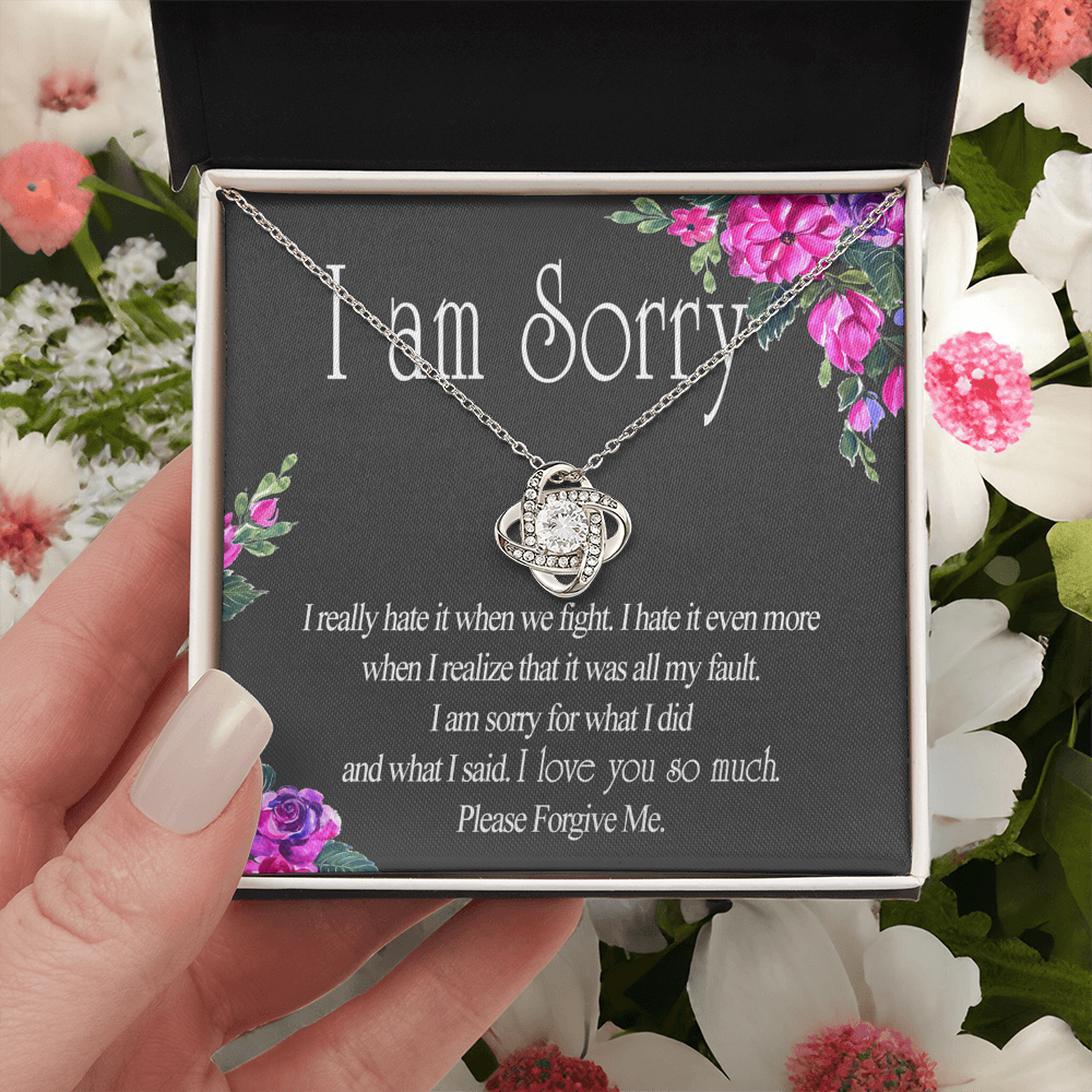 Wife Necklace From Husband I Am Sorry Love Knot Necklace Gift For Wife Husband To Wife Jewelry Gift For Women Wife Gift Necklace Soulmate Gift Necklace Sorry Gift Necklace I Am Sorry Gift Pendant