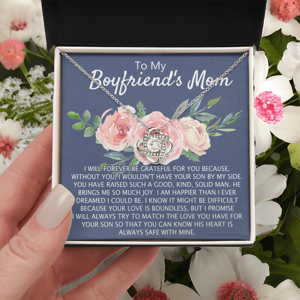 To My Boyfriend's Mom Necklace From Girlfriend, Mother's Day Necklace, Birthday For Boyfriend's Mom, Boyfriend's Mom Love Knot Necklace Jewelry For Women Gifts For Boyfriends Mom From Girlfriend Mom