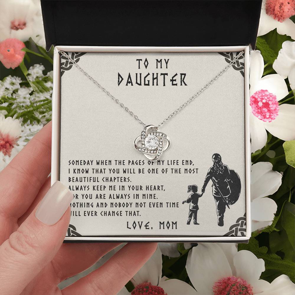 Mother Daughter Gift Necklace, Mother To Daughter Gifts From Mom, Necklace For Her, Viking To My Daughter Necklace From Mom On Graduation Gift, Birthday Christmas For Badass Daughter Beautiful Girl