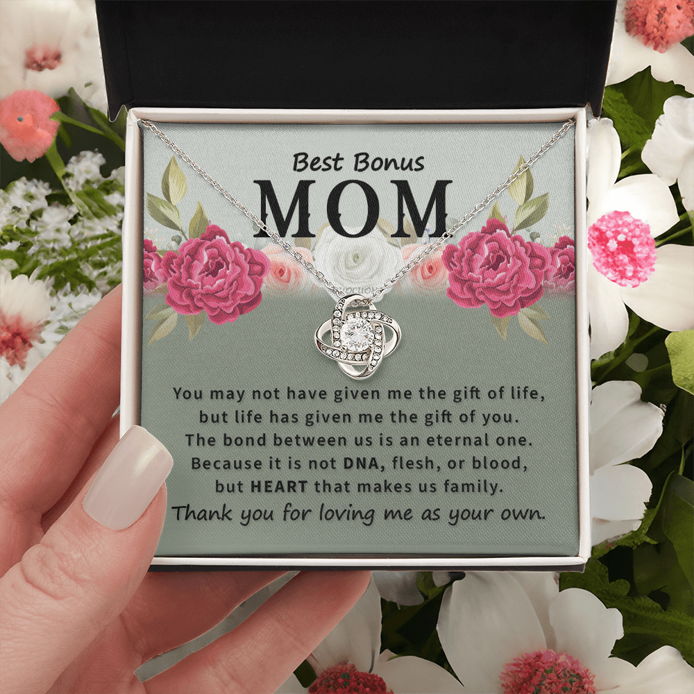 Bonus Mom Gifts from Bonus Daughter, To My Bonus Mom Necklace From Daughter, Necklace Gifts for Bonus Mom On Mothers Day, Anniversary, Mother And Daughter Necklace Gift For Mom, Mother Gift Necklace